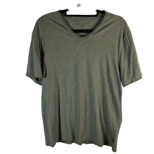 John Varvatos Men Green Slub Organic Cotton V-Neck T-Shirt K3595S24 Size M